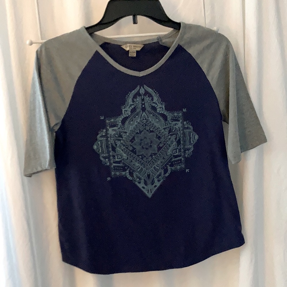 Women’s XL Lucky Brand Navy Blue Raglan Shirt